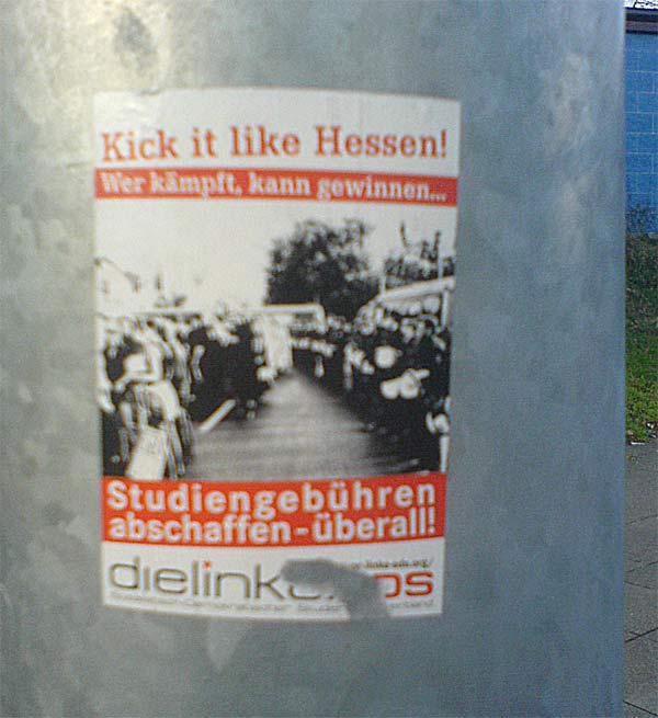 Sticker gegen Studiengebühren an der U-Mümmelmansberg