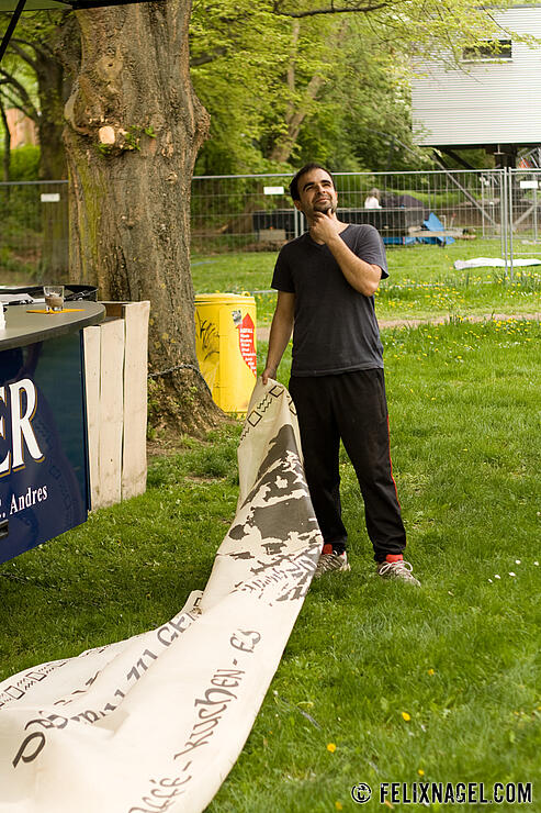 Aufbau beim Besser als Nix Festival